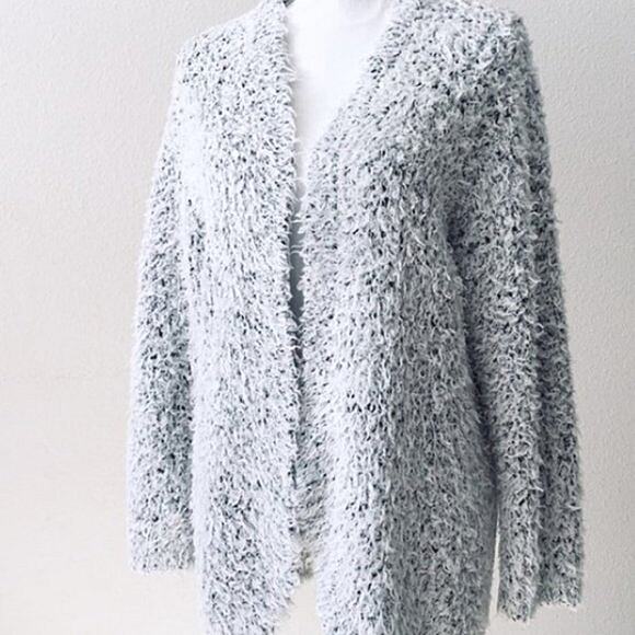 Kensie Fluffy Sweater Cardigan Jacket Sz XS Teddy Bear Eyelash Open Modern Boho - Picture 10 of 13